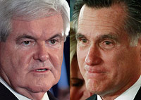 Newt Gingrich contra Mitt Romney sobre o aborto