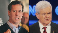 Rick Santorum e Newt Gingrich no Afeganistão
